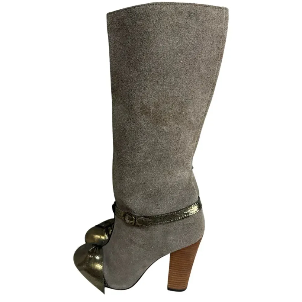 Joyfolie Women’s Boots sz 7 Leather Suede Knee High Victorian Dainty #K476